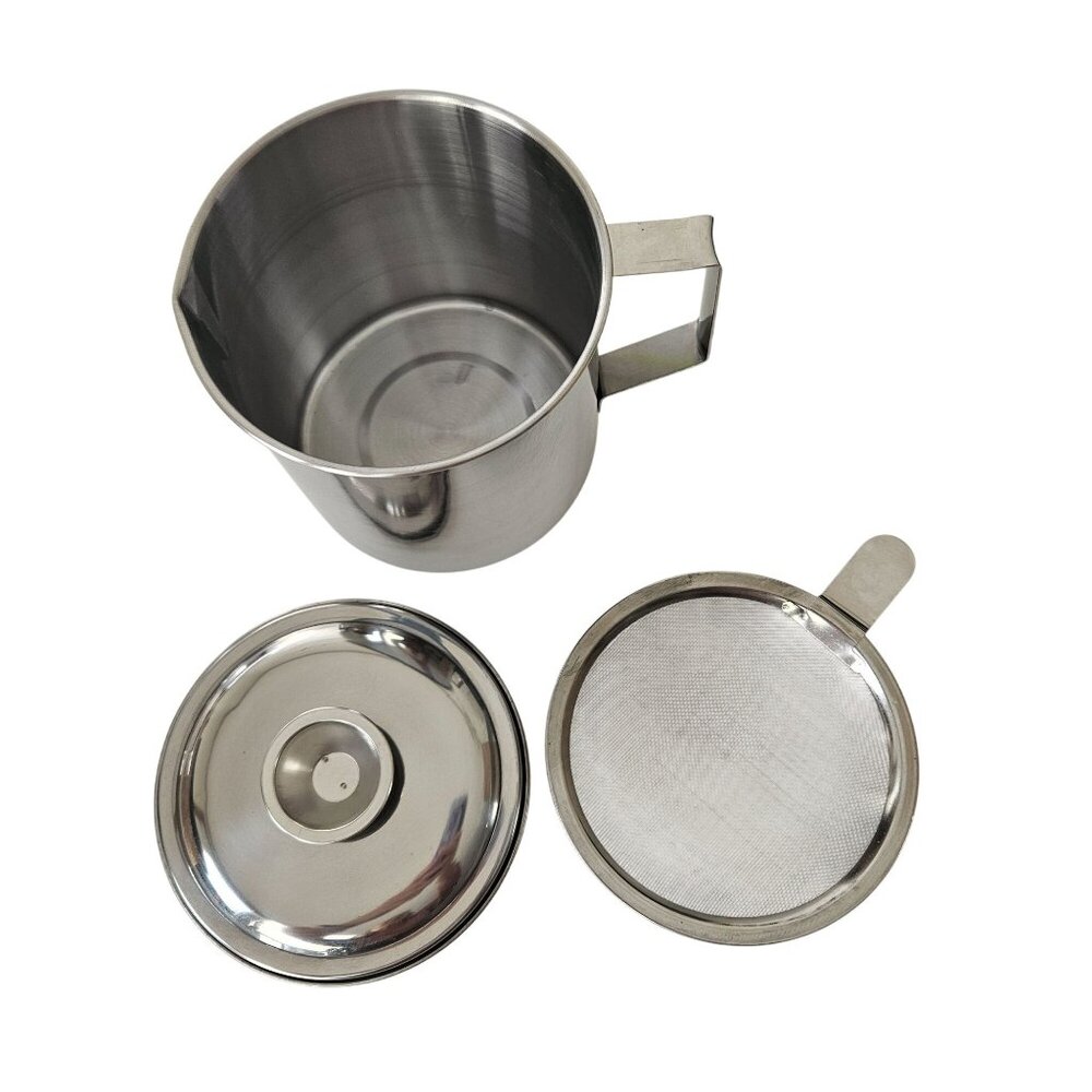 Sleek Silver Oil Storage Can with Lid - Picture 5 of 5